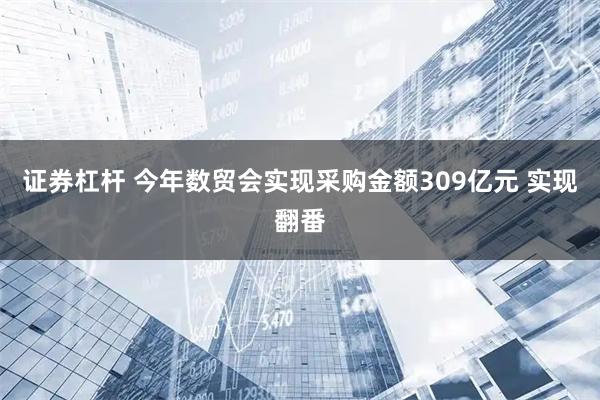 证券杠杆 今年数贸会实现采购金额309亿元 实现翻番