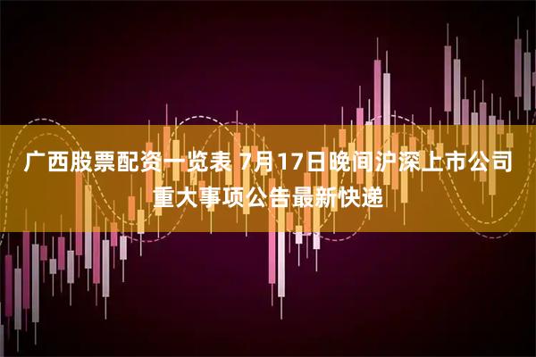 广西股票配资一览表 7月17日晚间沪深上市公司重大事项公告最新快递